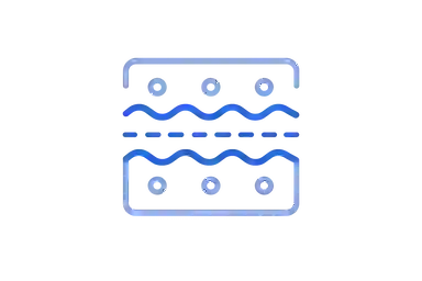 Blue clay-heavy soil icon representing dense water-retaining soil around basement foundations